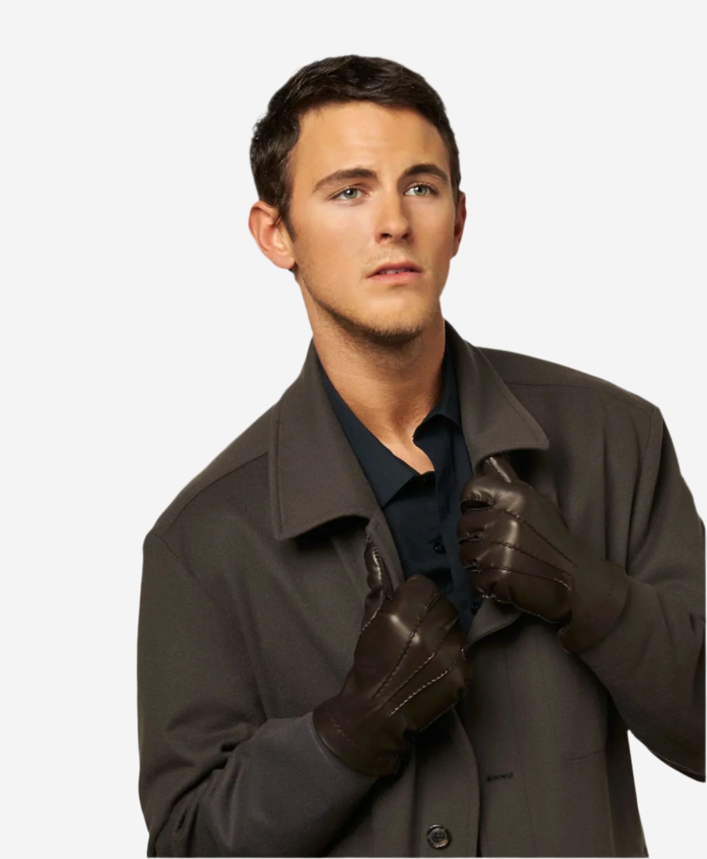 CR3103 (brown) - Men’s handsewn Italian rabbit fur gloves