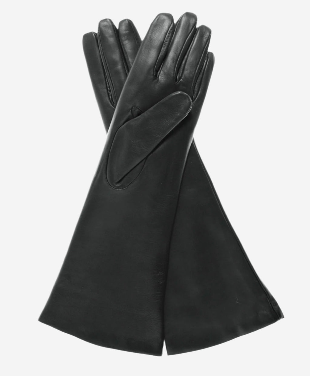 CR4001W6 (black) - Italian rabbit fur lined 6-button length leather gloves