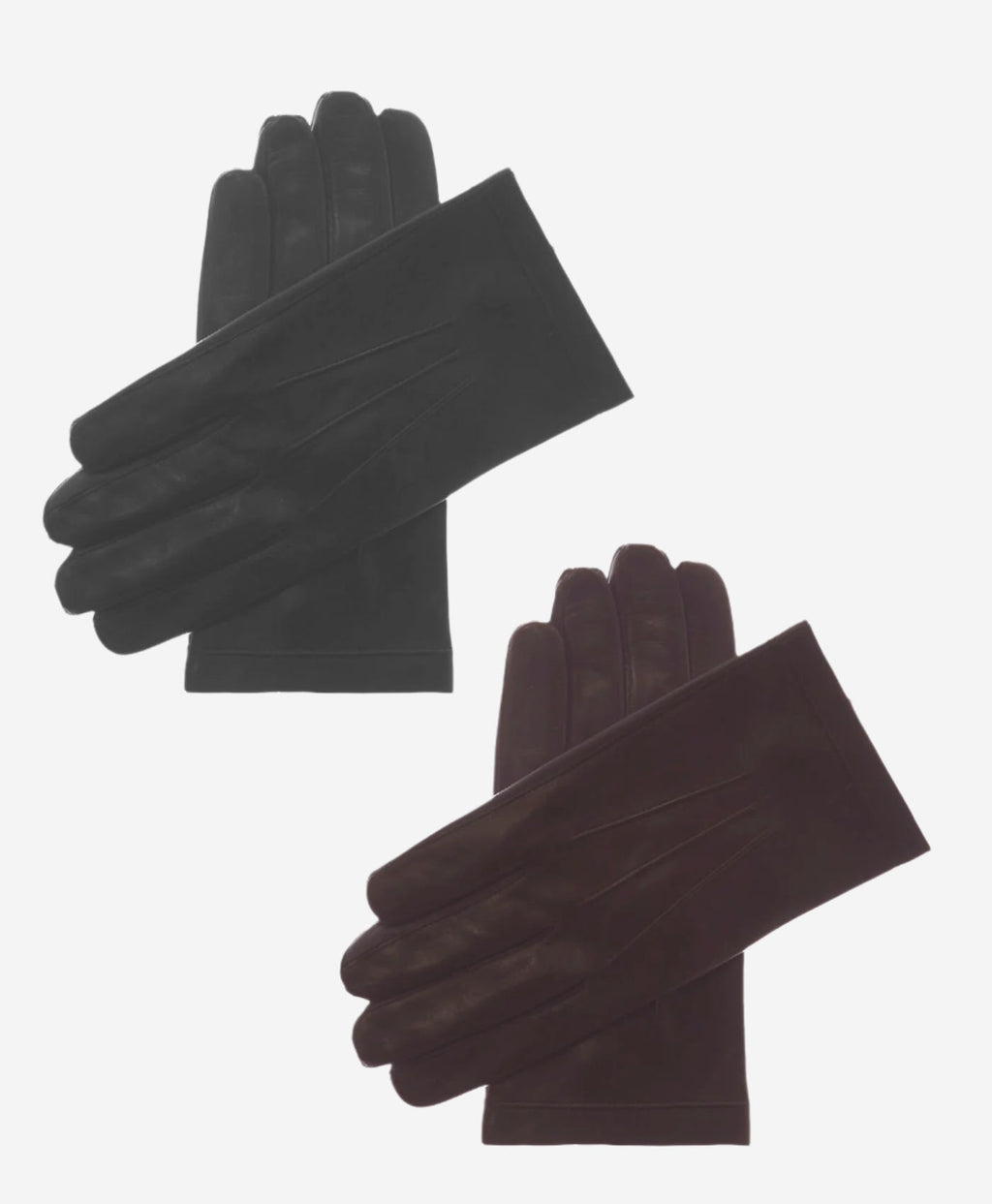 CS3913 (brown) - Men's Italian Silk Lined Touchscreen Leather Gloves