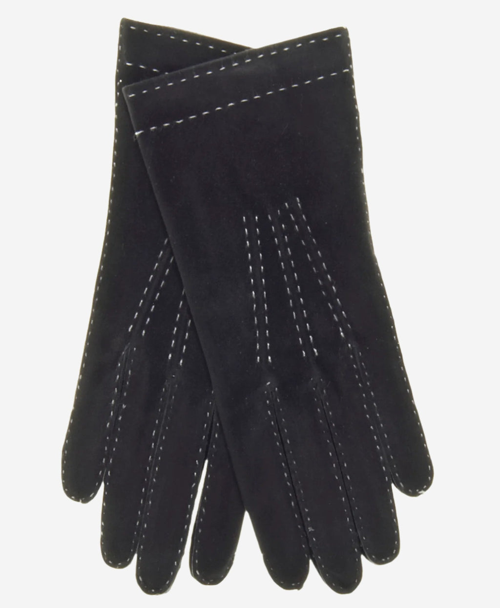 CS4104 (black) - Women's Italian Silk Lined Handsewn Leather Gloves with Contrast Stitching