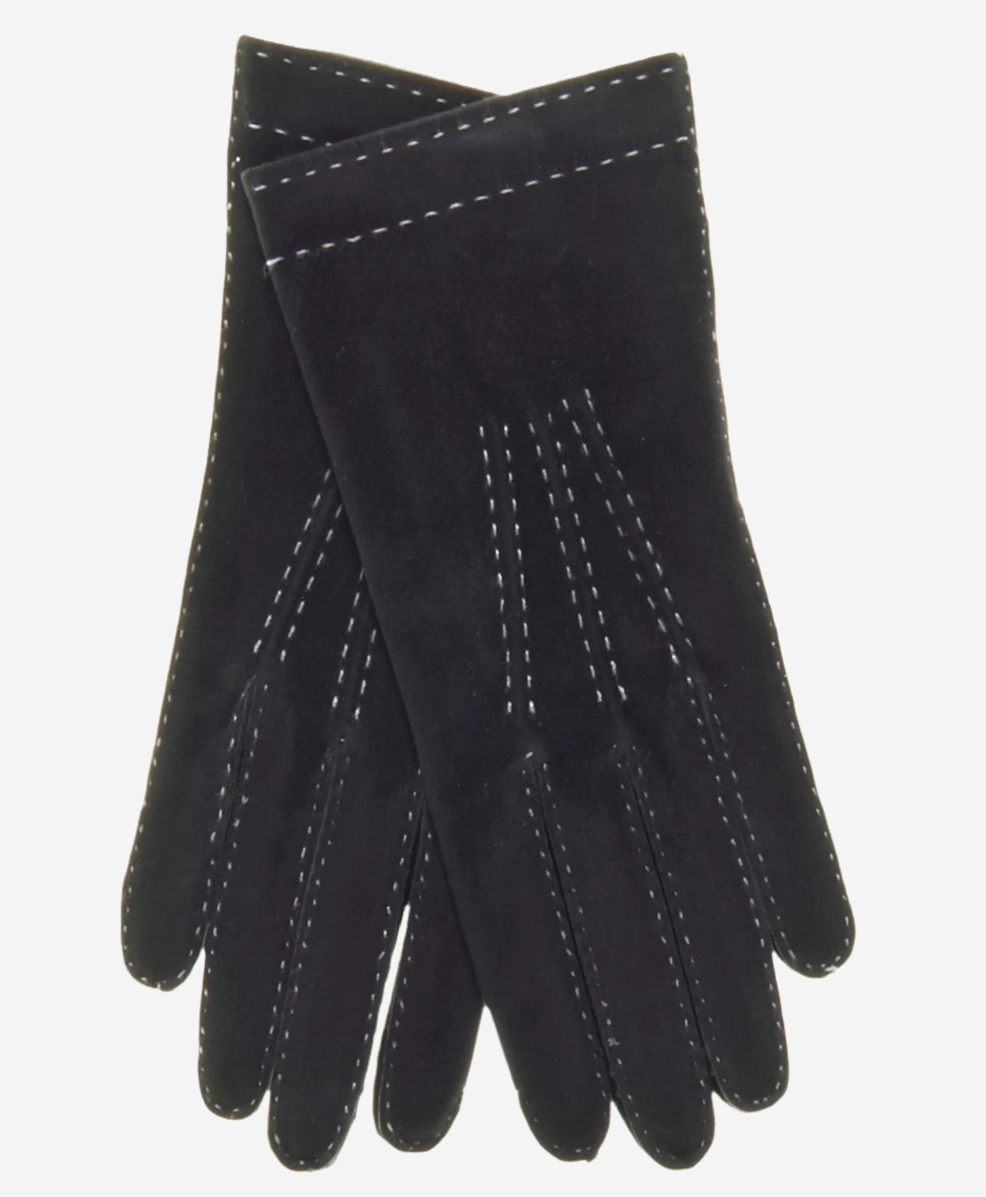 CS4104 (black) - Women's Italian Silk Lined Handsewn Leather Gloves with Contrast Stitching