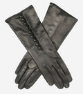 CS4255 (black) - Italian Silk Lined Gloves with 4-Button Length