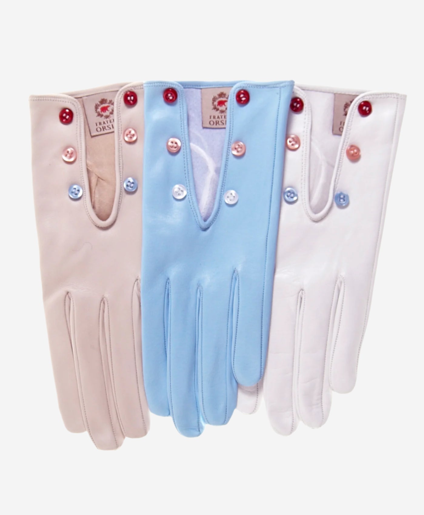 CS4312 (cream) - Women's Italian Silk Lined Gloves with Buttons