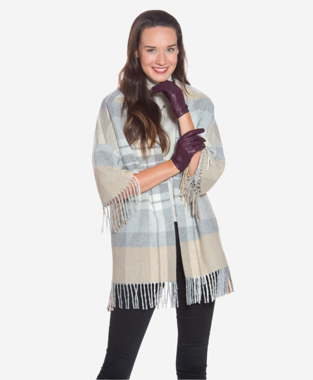 CU4601 (black/grape) - Women's Unlined Italian Fashion Leather Gloves With Short Wrist