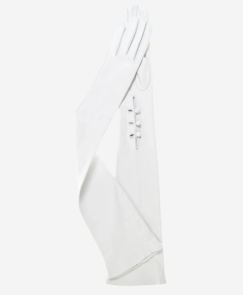 Angelina (ivory) - Italian silk lined 16-button length leather bridal / opera gloves