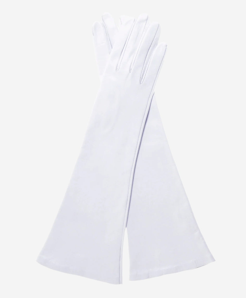 Angelina (ivory) - Italian silk lined 6-button length leather bridal / opera gloves