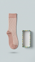 Blush Houndstooth Dress Sock