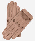 Alessa (beige) - Classic Italian lambskin leather driving gloves
