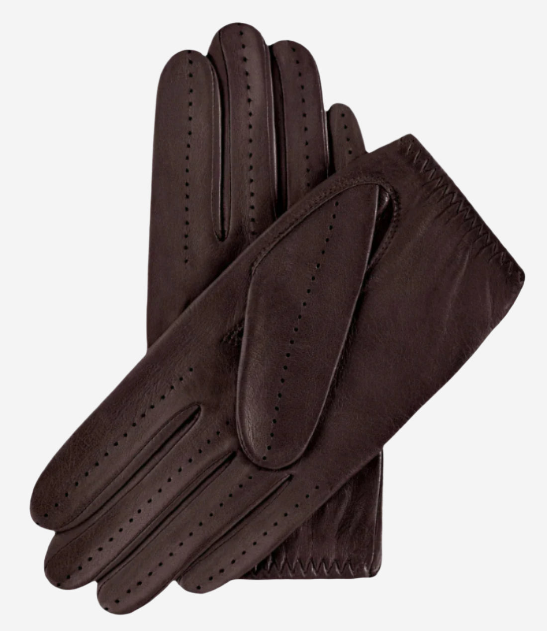 Alessa (darkbrown) - Classic Italian lambskin leather driving gloves