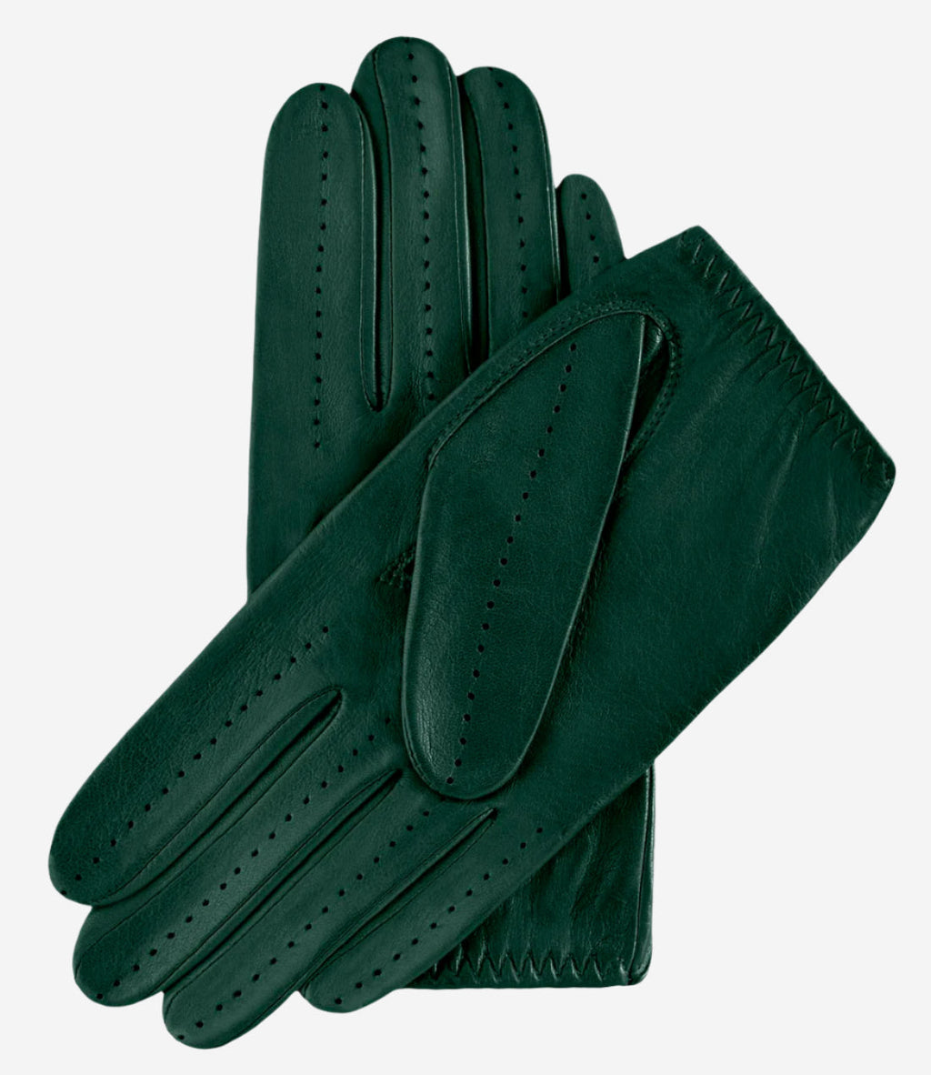Alessa (hunter) - Classic Italian lambskin leather driving gloves