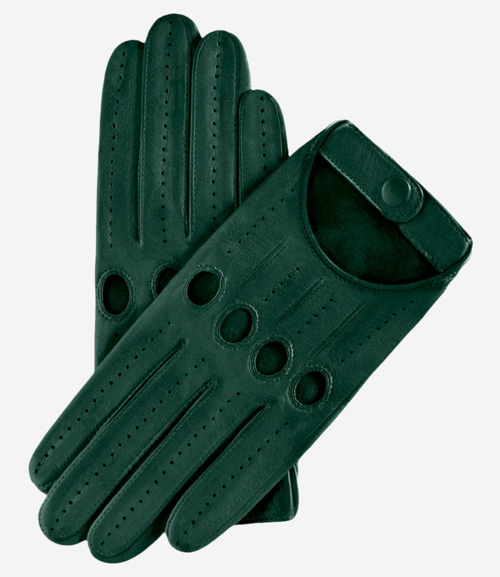 Alessa (hunter) - Classic Italian lambskin leather driving gloves