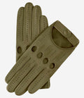 Alessa (olive) - Classic Italian lambskin leather driving gloves