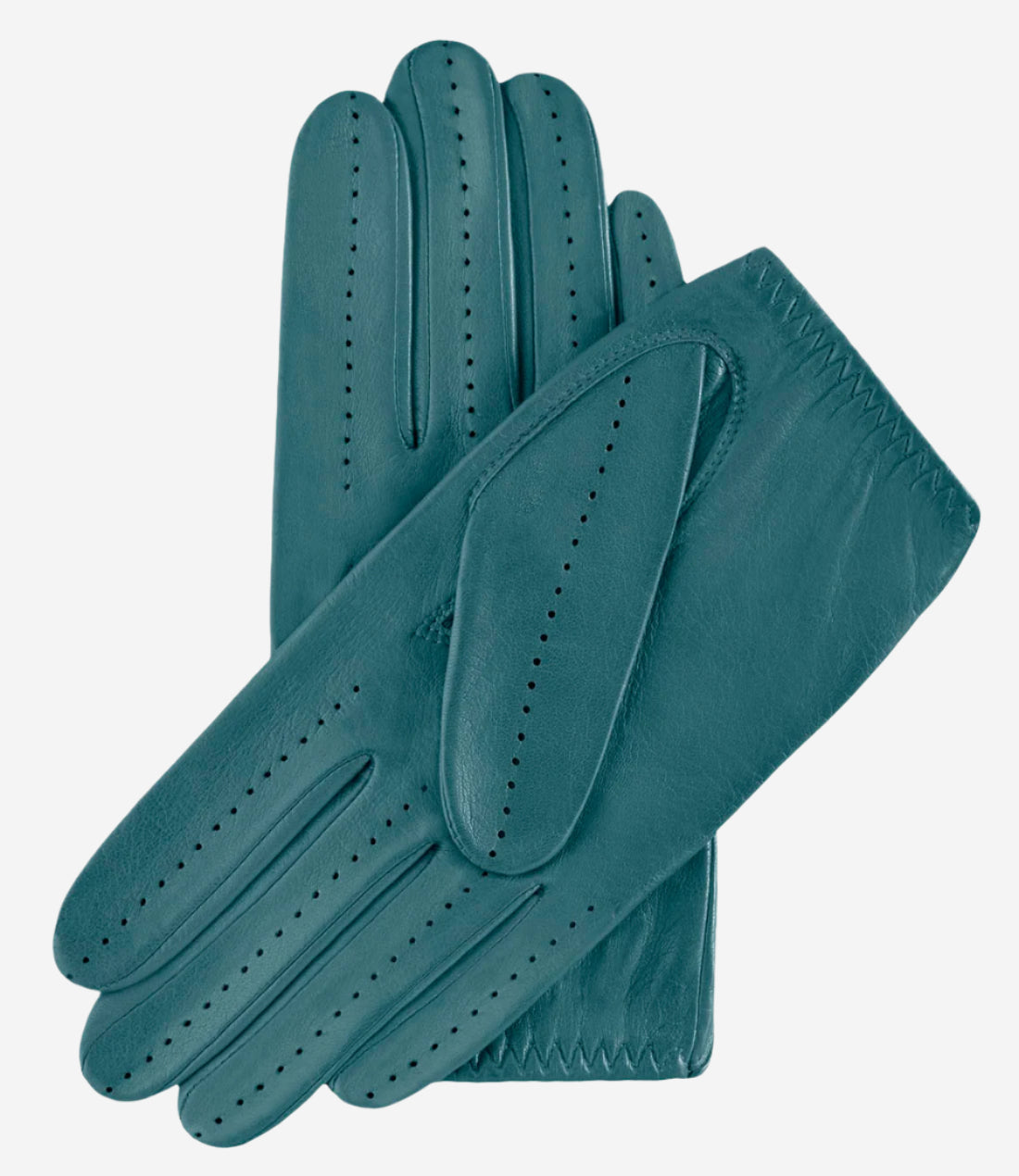Alessa (sage) - Classic Italian lambskin leather driving gloves