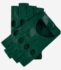 Rossana (hunter) - Italian fingerless lambskin leather driving gloves