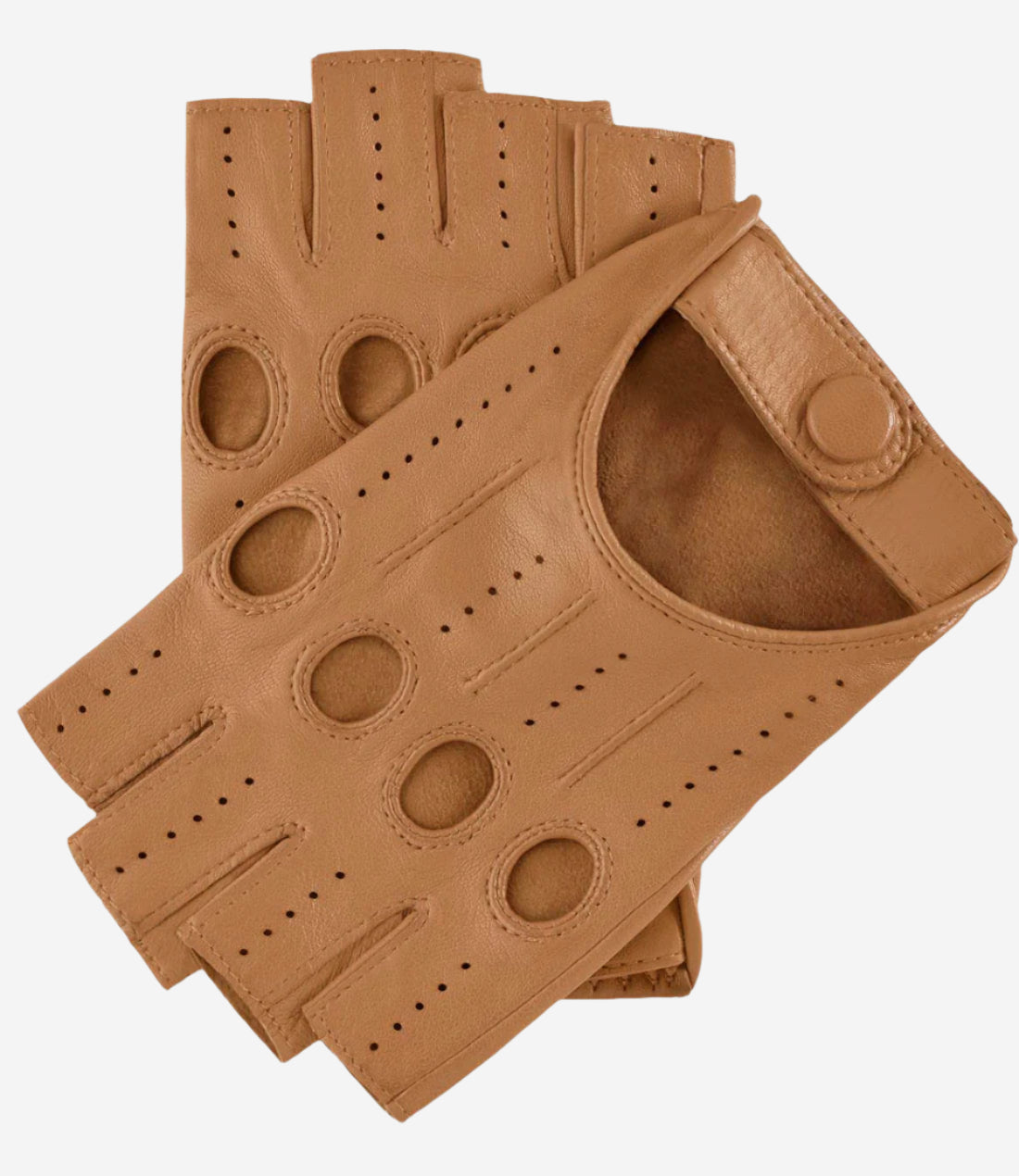 Rossana (vac) - Italian fingerless lambskin leather driving gloves