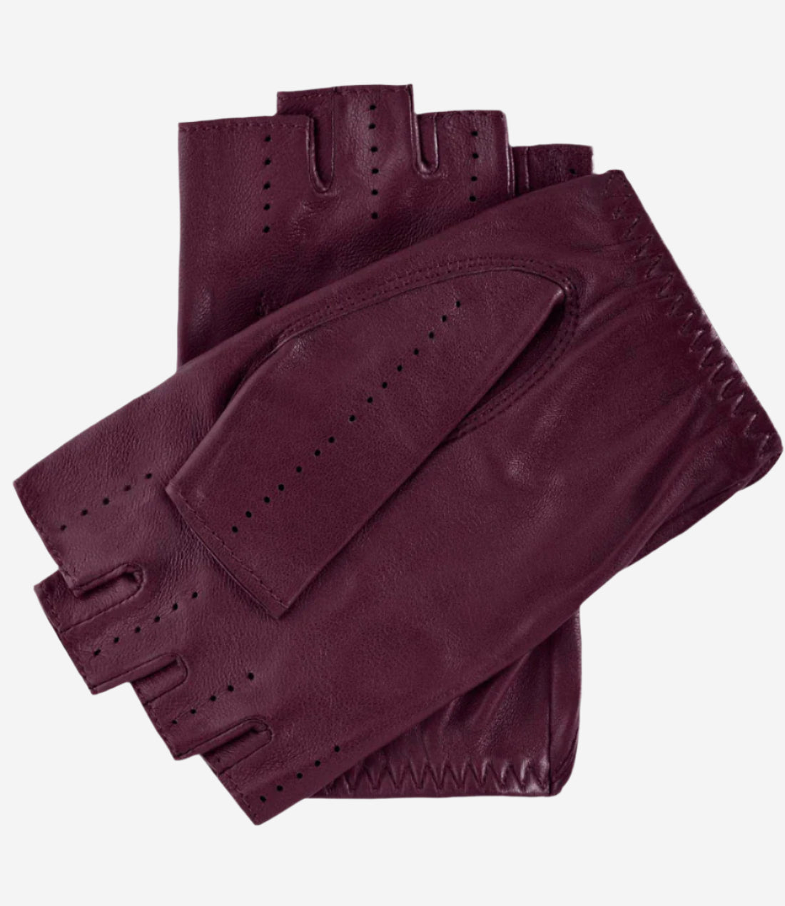 Rossana (magenta) - Italian fingerless lambskin leather driving gloves