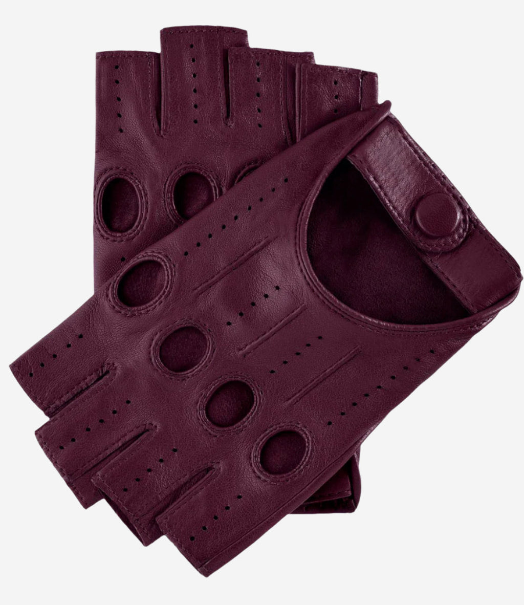Rossana (xb) - Italian fingerless lambskin leather driving gloves