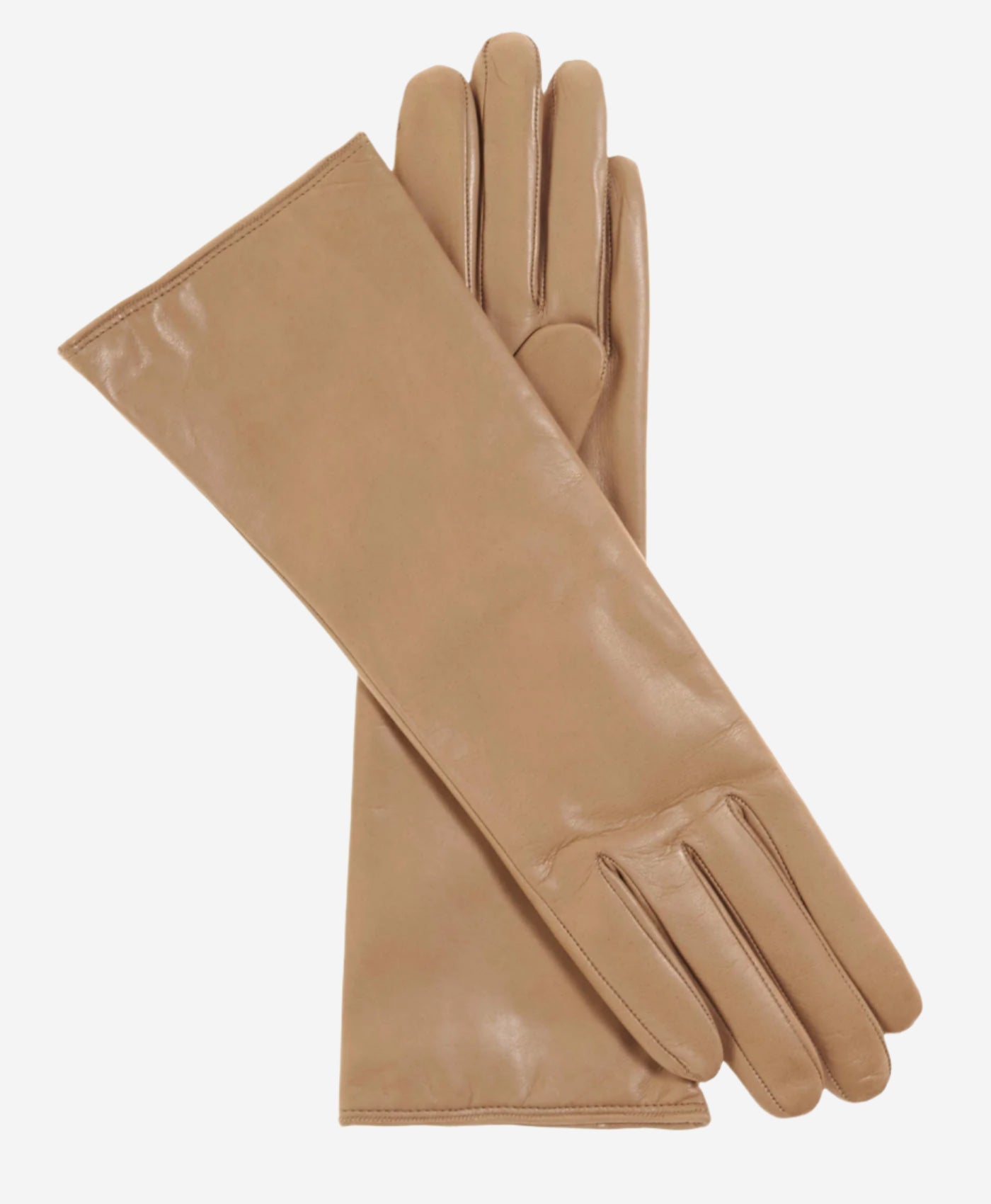 Camilla (beige) - Italian "4 button length" cashmere lined leather gloves