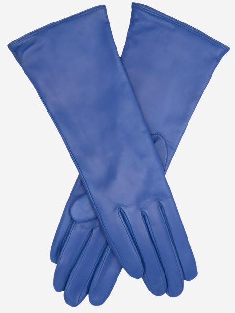 Camilla (blue) - Italian "4 button length" cashmere lined leather gloves