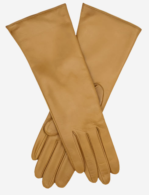 Camilla (camel) - Italian "4 button length" cashmere lined leather gloves