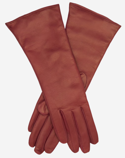 Camilla (claret) - Italian "4 button length" cashmere lined leather gloves