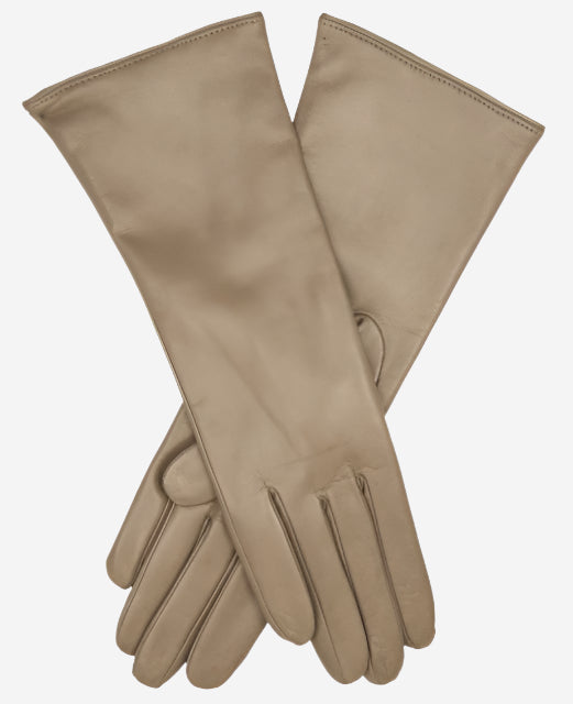 Camilla (taupe) - Italian "4 button length" cashmere lined leather gloves