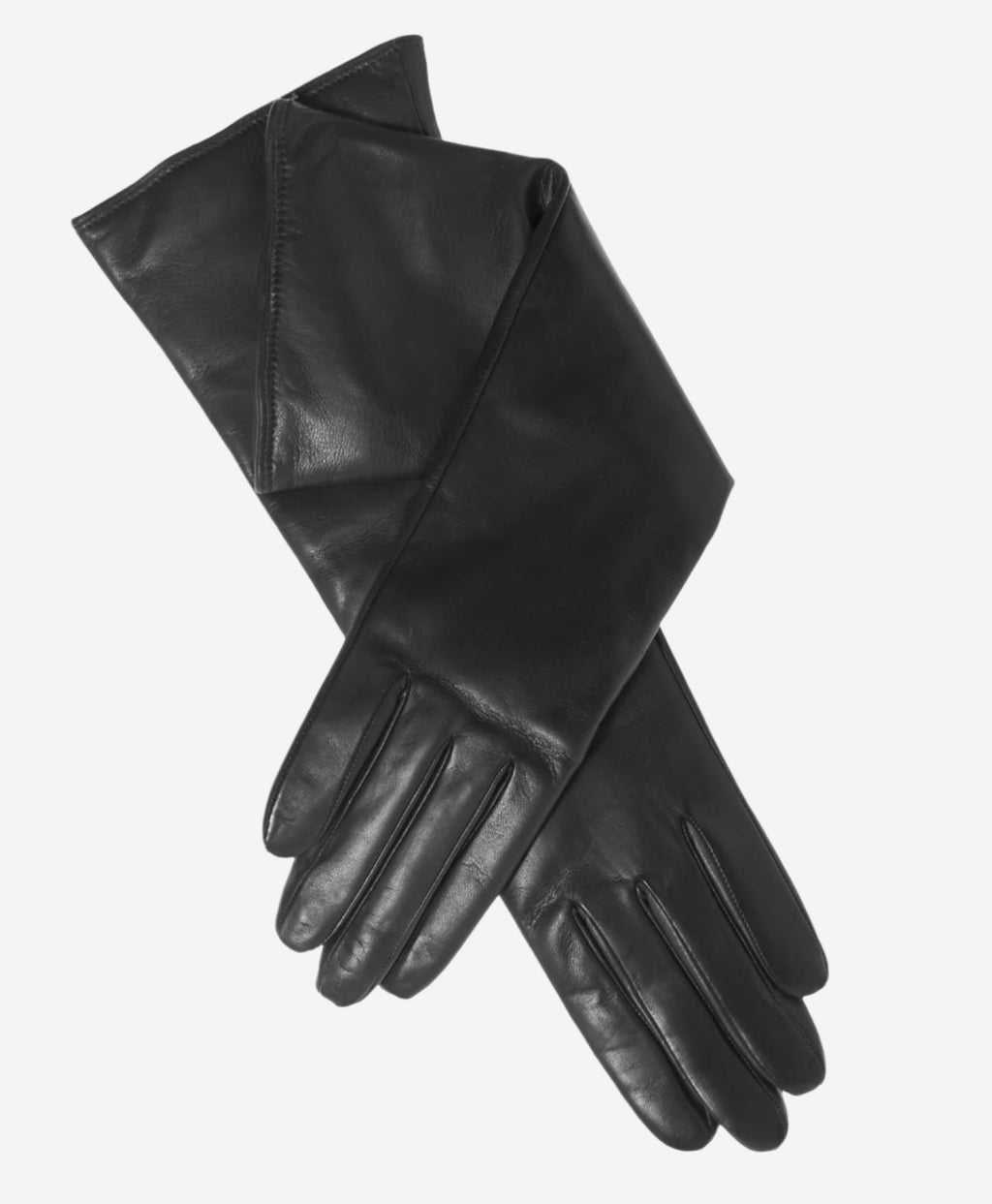 Leonora (black) - Italian 8-button length cashmere lined leather gloves