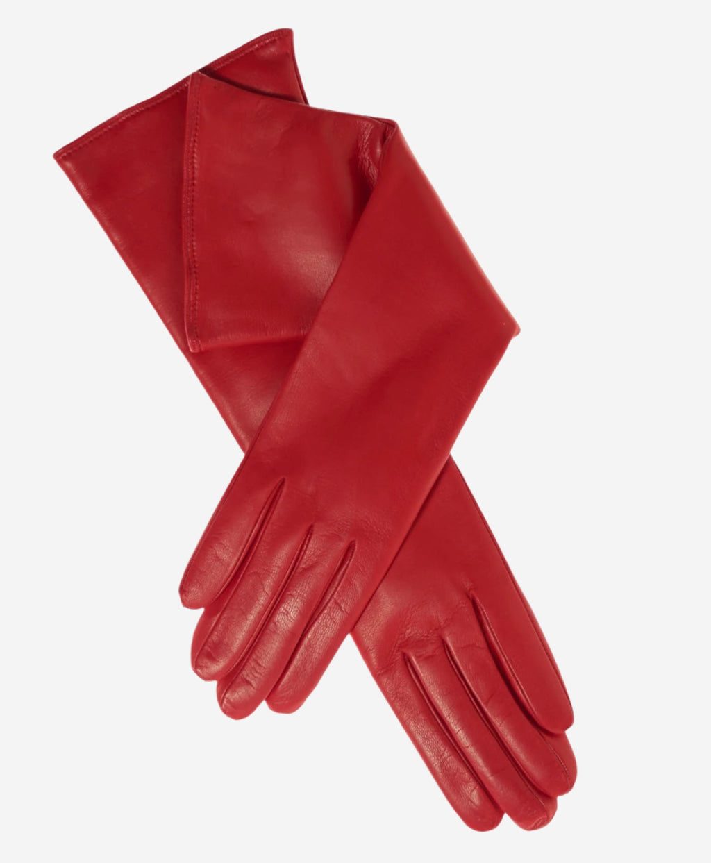 Leonora (red) - Italian cashmere lined 6-button length leather gloves