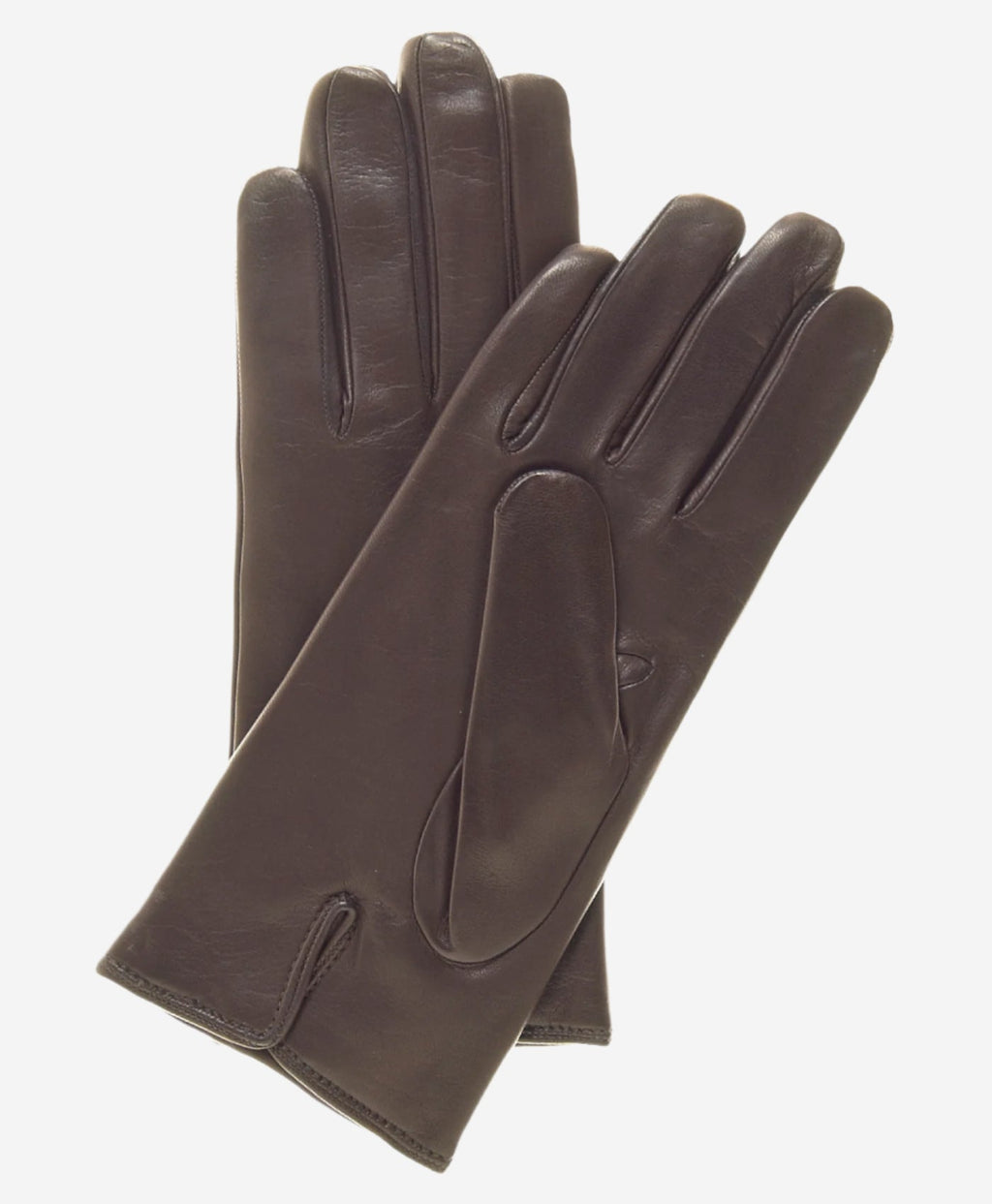 FC05 (brown) - Women's Italian cadet short fingered cashmere lined leather gloves