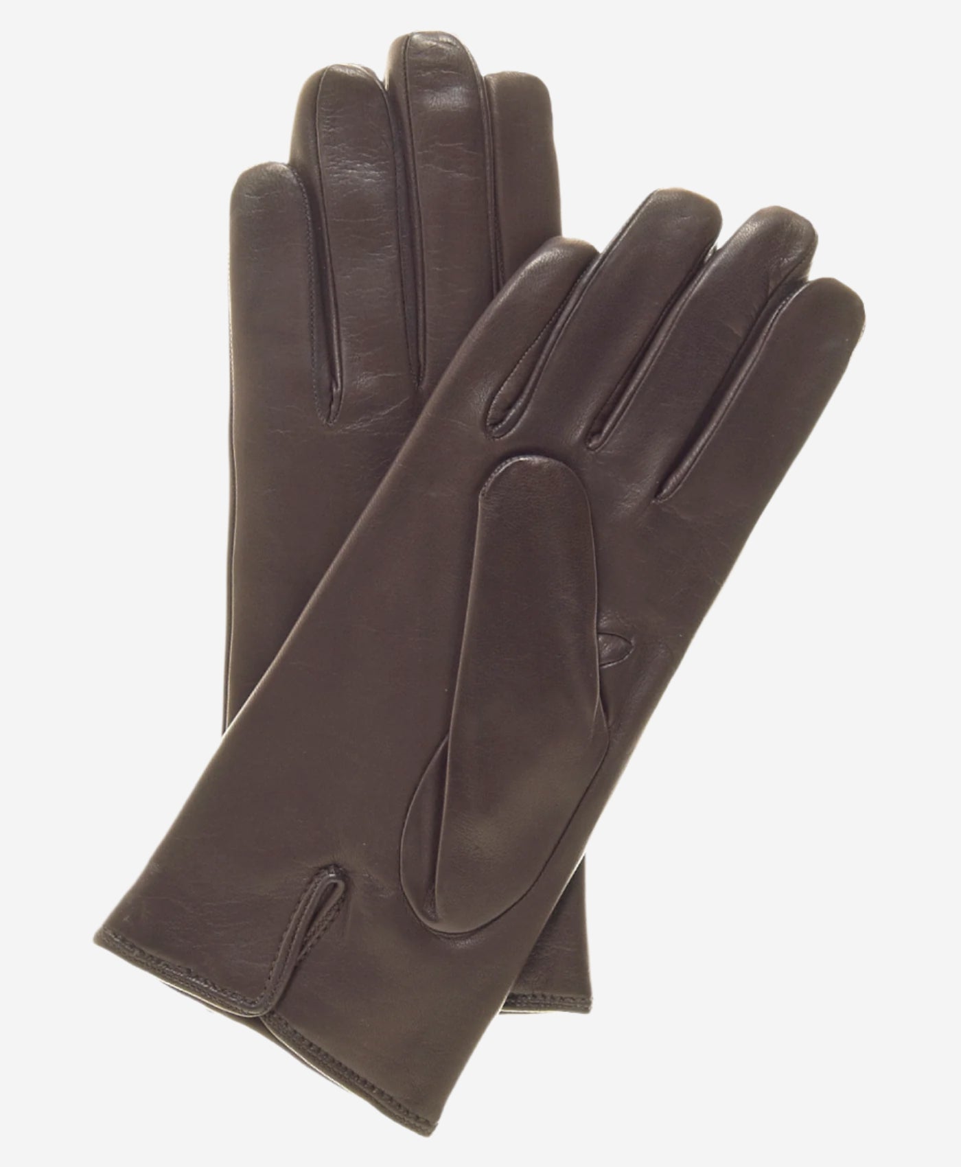 FC05 (brown) - Women's Italian cadet short fingered cashmere lined leather gloves