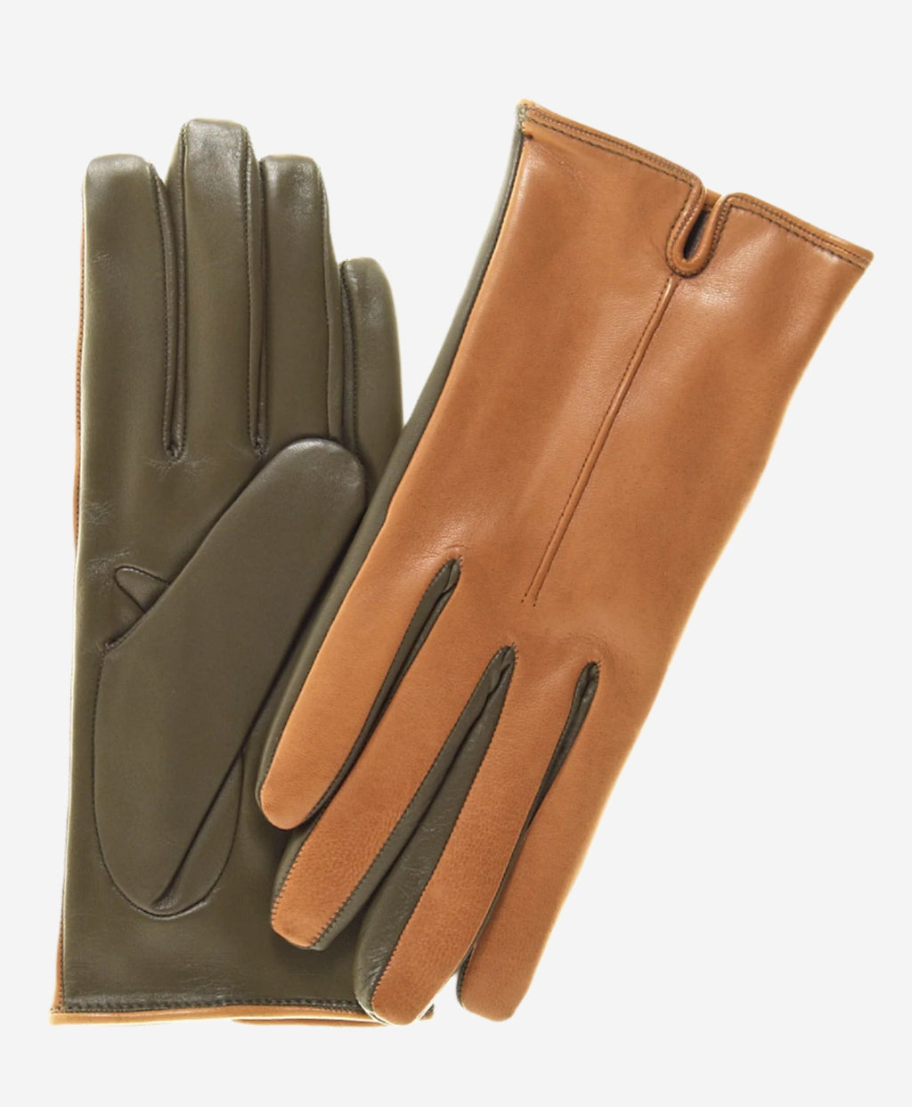 FC34 (camel) - Women's Italian touchscreen cashmere lined leather gloves