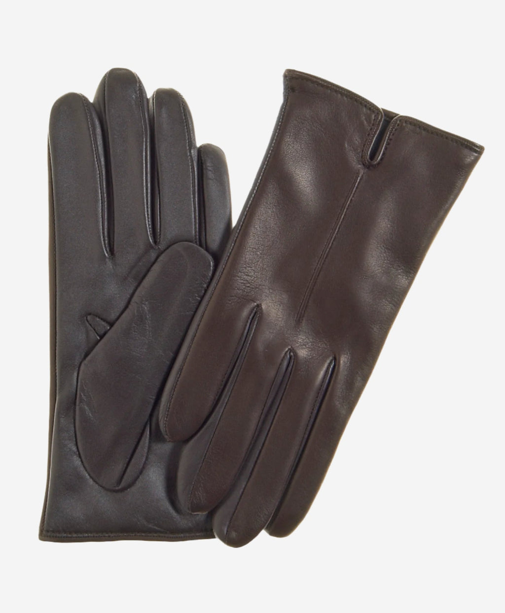 FC34 (dark brown) - Women's Italian touchscreen cashmere lined leather gloves