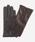 FC34 (dark brown) - Women's Italian touchscreen cashmere lined leather gloves