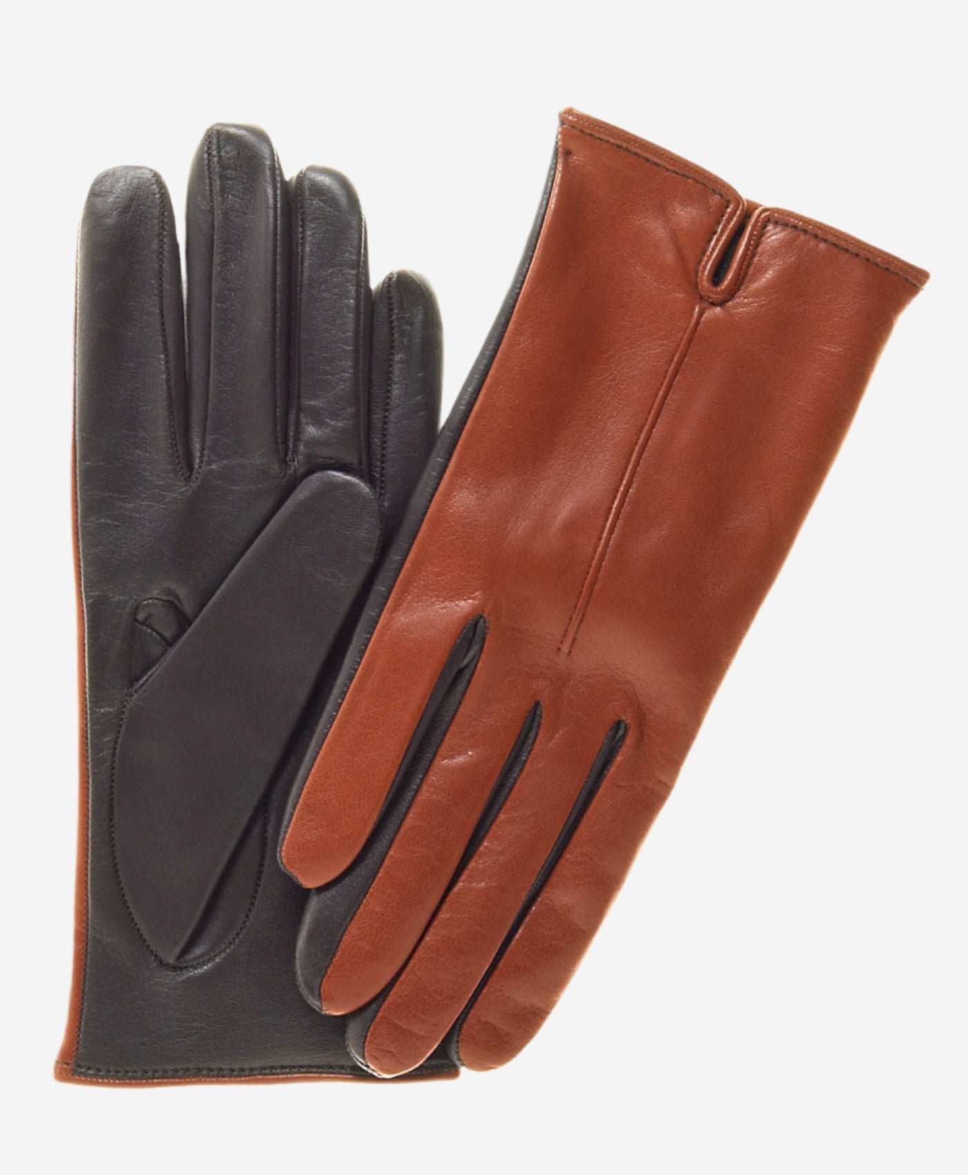 FC34 (medium brown) - Women's Italian touchscreen cashmere lined leather gloves