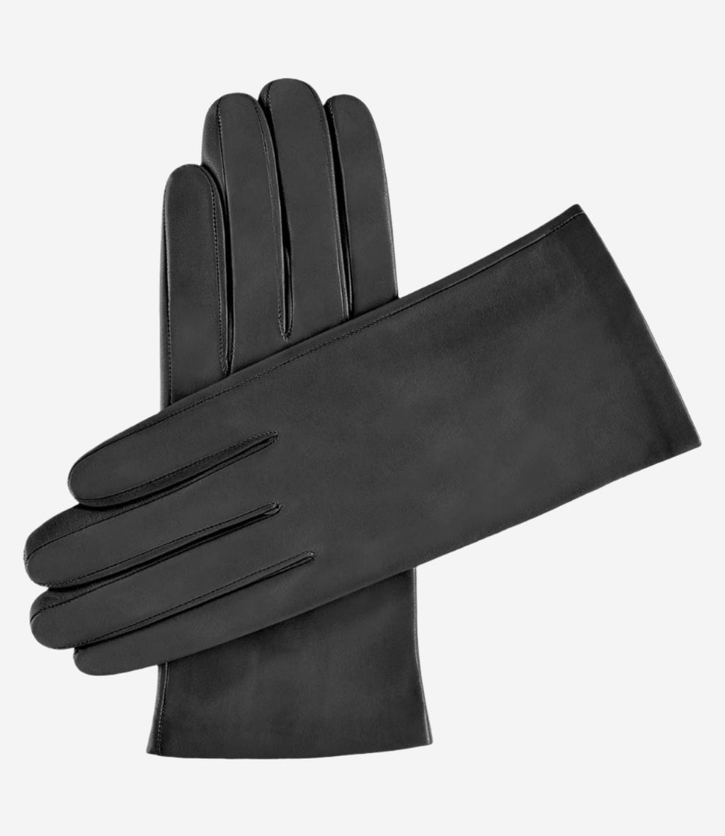 Sofia (grey) - Italian lambskin leather gloves with silk lining