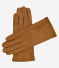 Sofia (camel) - Italian lambskin leather gloves with silk lining