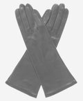 FS01W4 (grey) - Italian 4-button length silk lined leather gloves