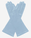FS01W4 (sky) - Italian 4-button length silk lined leather gloves