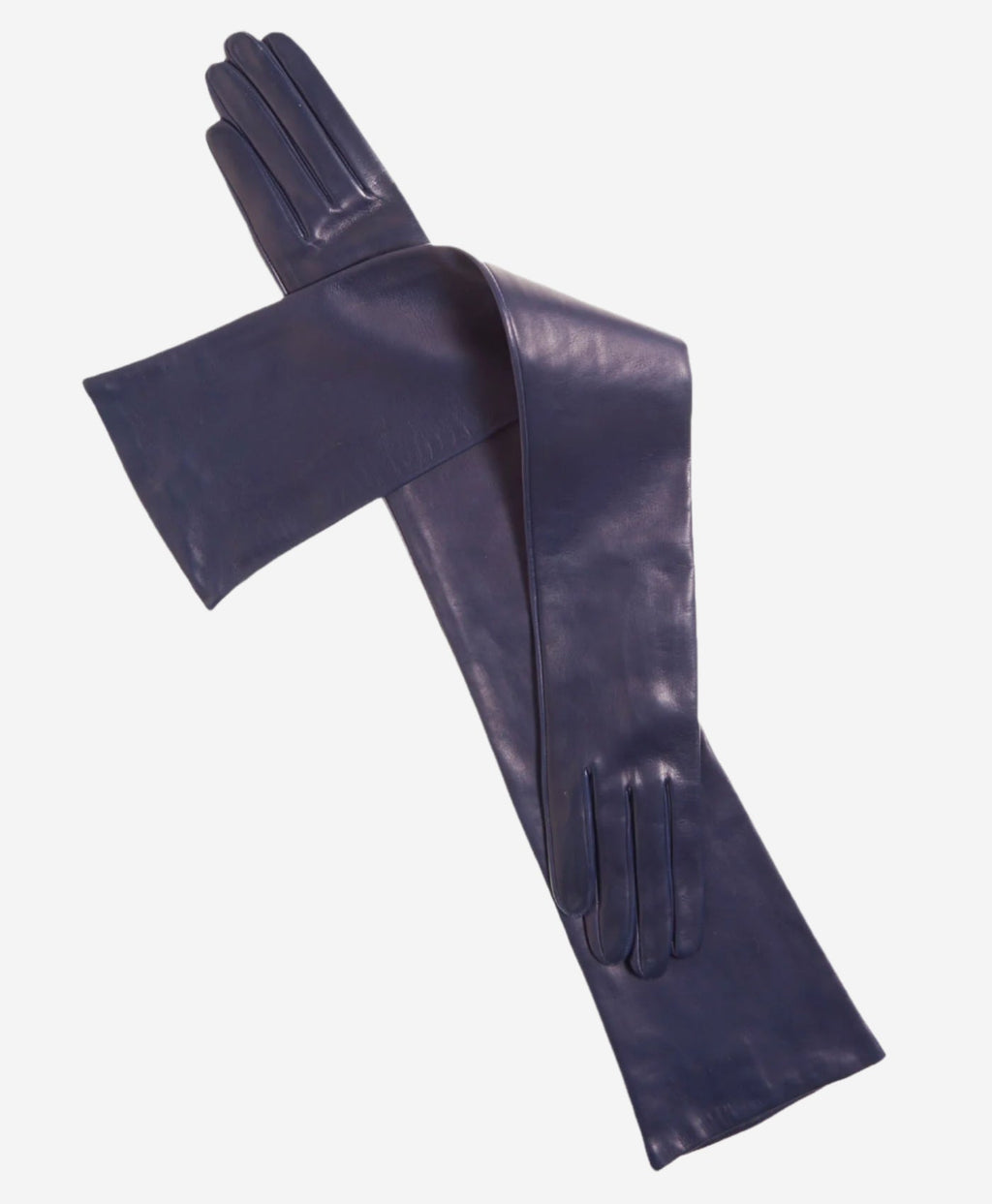 FS15W16 (hblue) - Italian silk lined opera leather gloves 16-button length