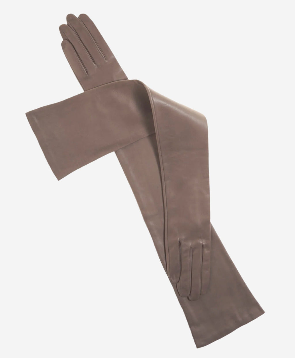 FS15W16 (taupe) - Italian silk lined opera leather gloves 16-button length