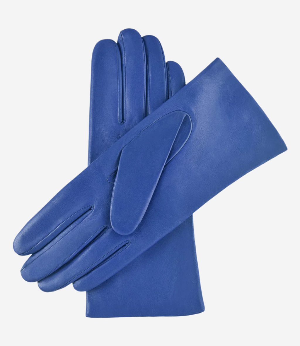 Isabella (high blue) - Italian lambskin leather gloves with cashmere lining