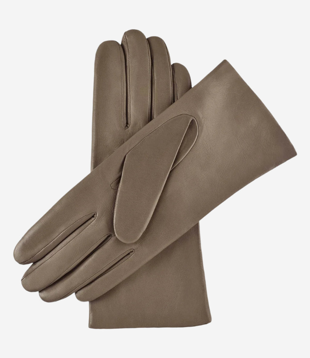 Isabella (taupe) - Italian lambskin leather gloves with cashmere lining